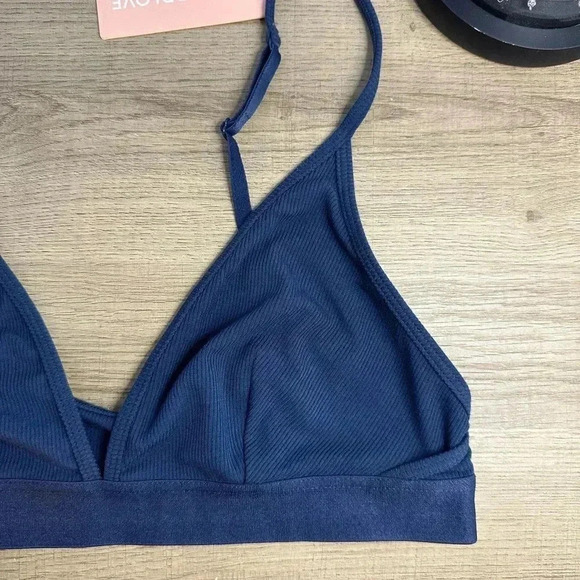 Third Love Wonder Rib Triangle Bralette navy size medium - Picture 3 of 4